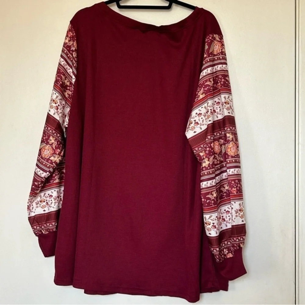 BloomChic NWT Boho Print Patchwork Crew Neck Sweatshirt- Size 26 - Picture 5 of 15